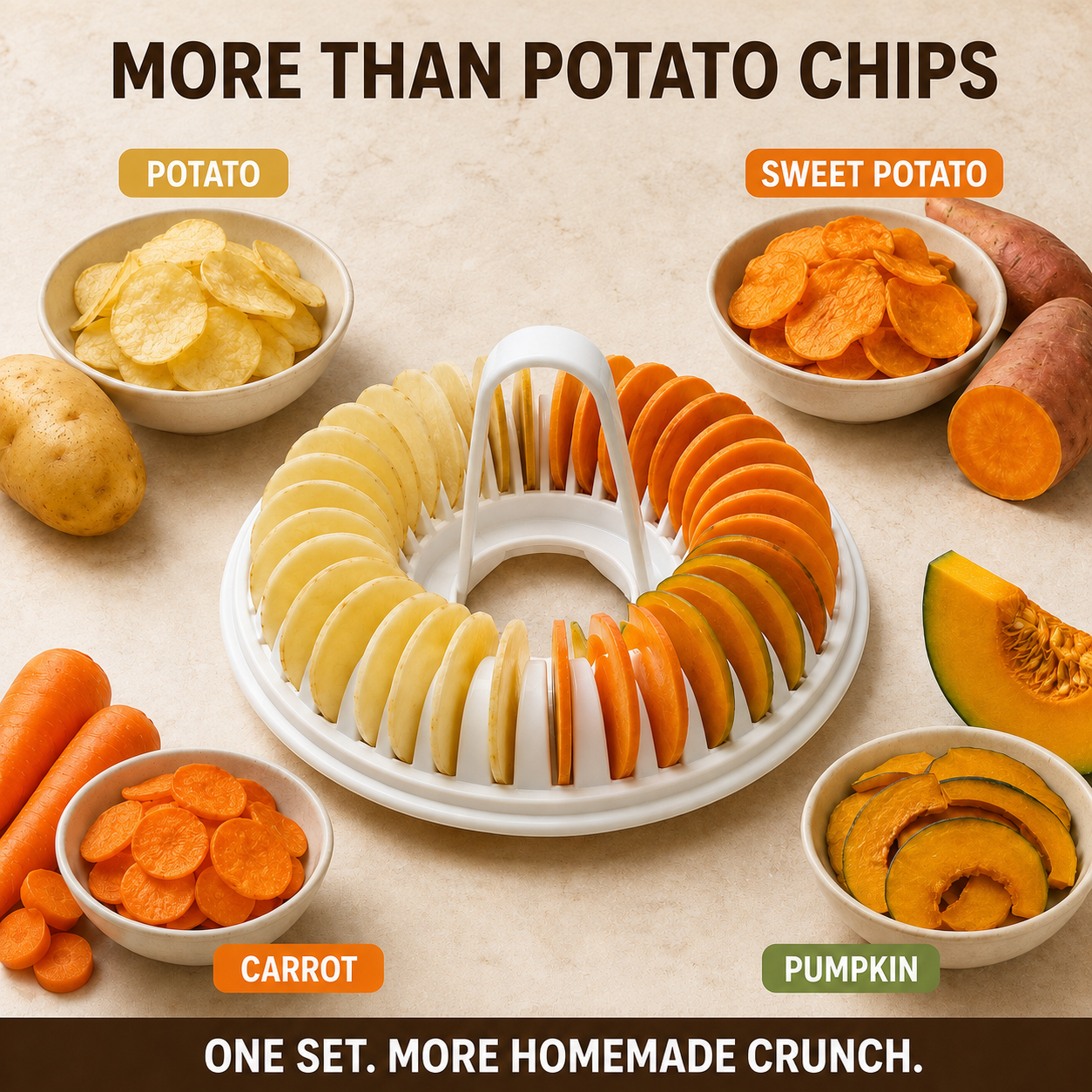 🥳2026 HOT SALE🥳💞50K+ SOLD! 🥔✨ 50% OFF! DIY Microwave Potato Chip Maker – Oil‑free, healthy & crispy in minutes. Slicer bowl & baking rack included – guilt‑free snacking for everyone!  🌿💪