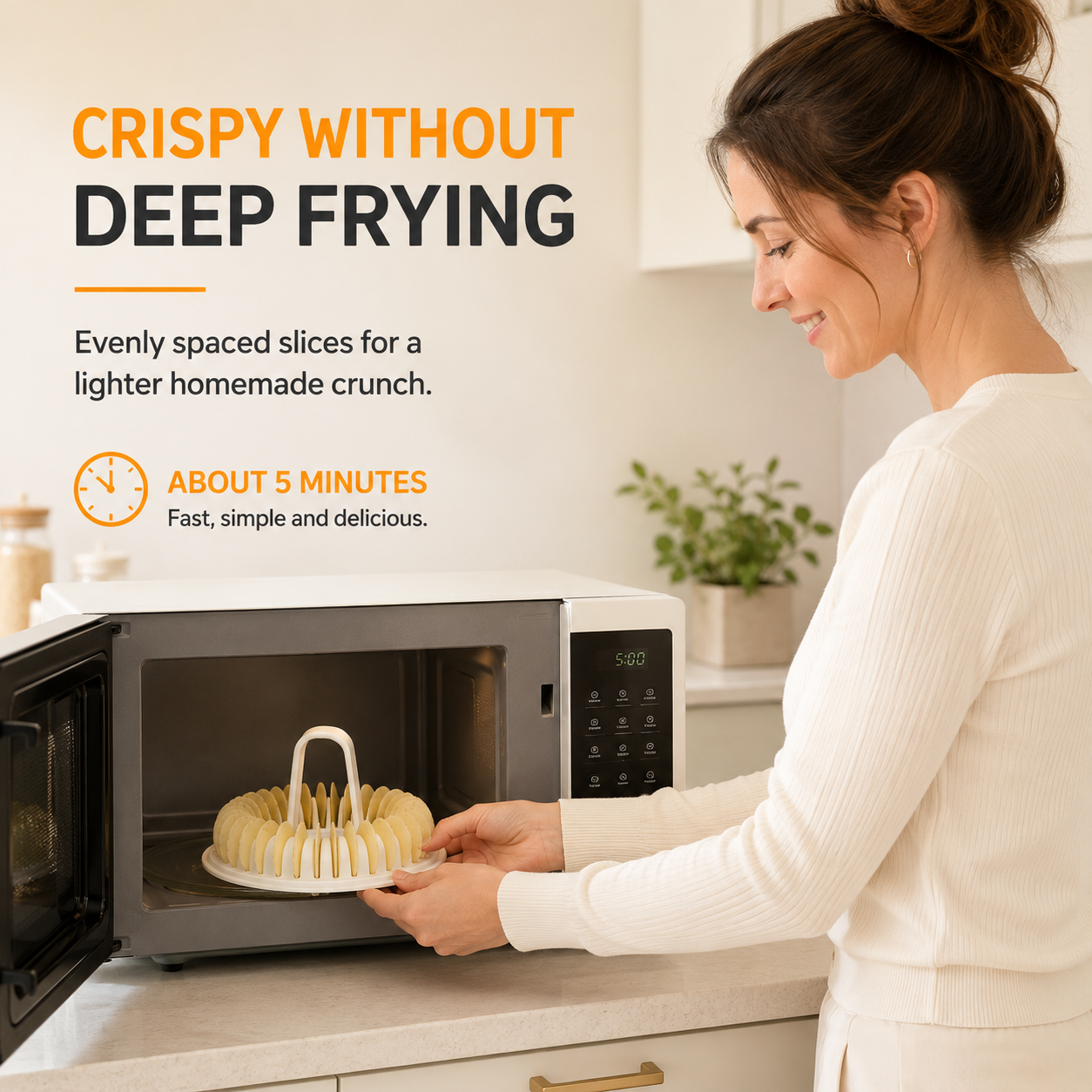 🥳2026 HOT SALE🥳💞50K+ SOLD! 🥔✨ 50% OFF! DIY Microwave Potato Chip Maker – Oil‑free, healthy & crispy in minutes. Slicer bowl & baking rack included – guilt‑free snacking for everyone!  🌿💪