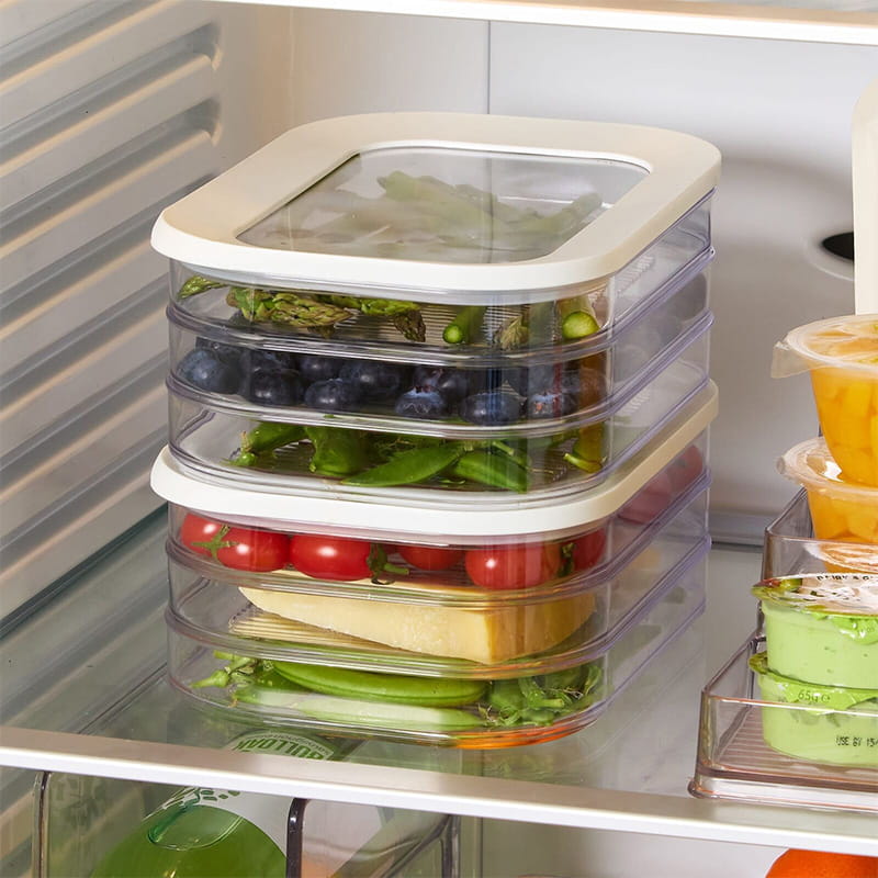 🥳2026 HOT SALE🥳💞50K+ SOLD! 👀📦 50% OFF! Clear Fridge Storage Container with Lid – Transparent walls for easy visibility, stackable design saves space. 3 sizes available – keep your fridge tidy & organised! 🧊✨