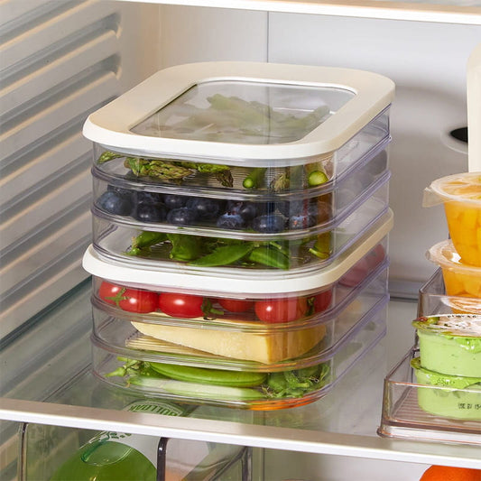 🥳2026 HOT SALE🥳💞50K+ SOLD! 👀📦 50% OFF! Clear Fridge Storage Container with Lid – Transparent walls for easy visibility, stackable design saves space. 3 sizes available – keep your fridge tidy & organised! 🧊✨