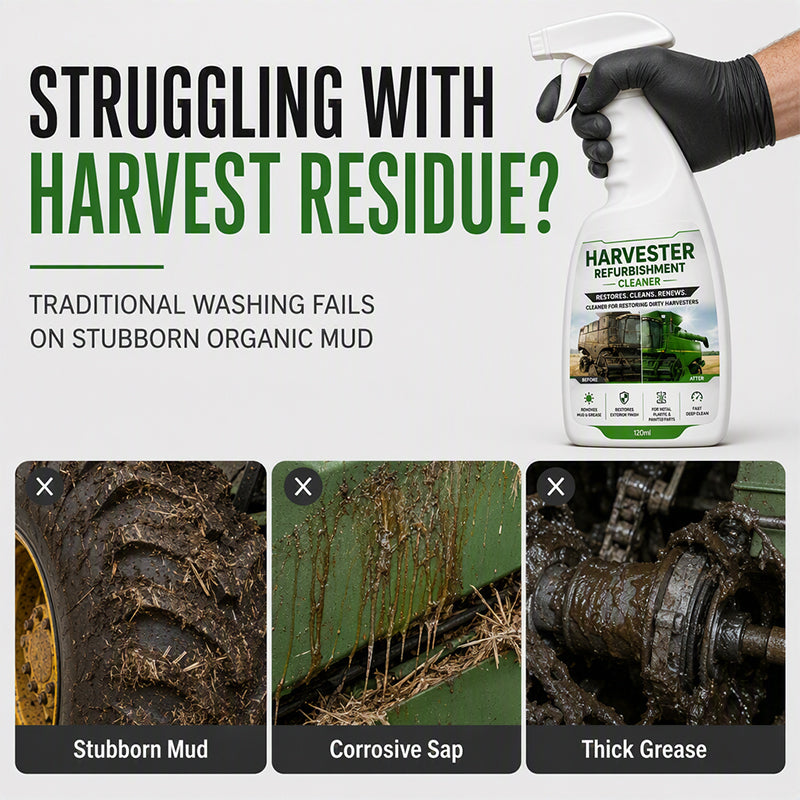 🥳2026 HOT SALE🥳💞50K+ SOLD! 🌾✨ 50% OFF! Harvester Refurbishing Cleaner Spray – Removes mud & oil, restores factory shine. Multi‑surface safe – glass, metal & plastics. A must‑have for harvest season! 🚜💪