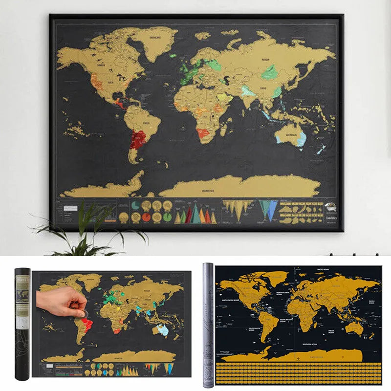 🥳2026 HOT SALE🥳💞50K+ SOLD! 🗺️✈️ 50% OFF! World Map Travel Journal – Scratch‑off layer to mark every country you’ve visited. A fun, interactive wall art that becomes your personal travel diary – where to next? 🌍✨