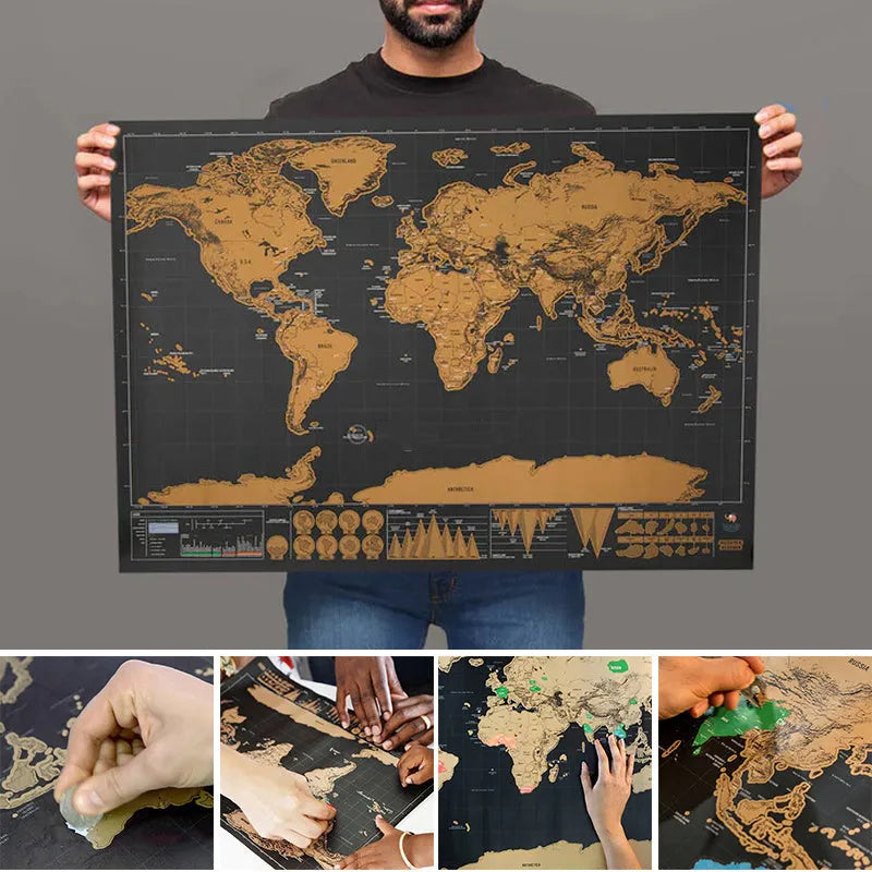 🥳2026 HOT SALE🥳💞50K+ SOLD! 🗺️✈️ 50% OFF! World Map Travel Journal – Scratch‑off layer to mark every country you’ve visited. A fun, interactive wall art that becomes your personal travel diary – where to next? 🌍✨