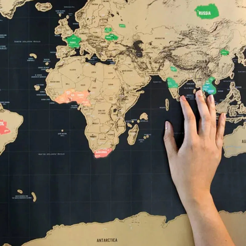 🥳2026 HOT SALE🥳💞50K+ SOLD! 🗺️✈️ 50% OFF! World Map Travel Journal – Scratch‑off layer to mark every country you’ve visited. A fun, interactive wall art that becomes your personal travel diary – where to next? 🌍✨