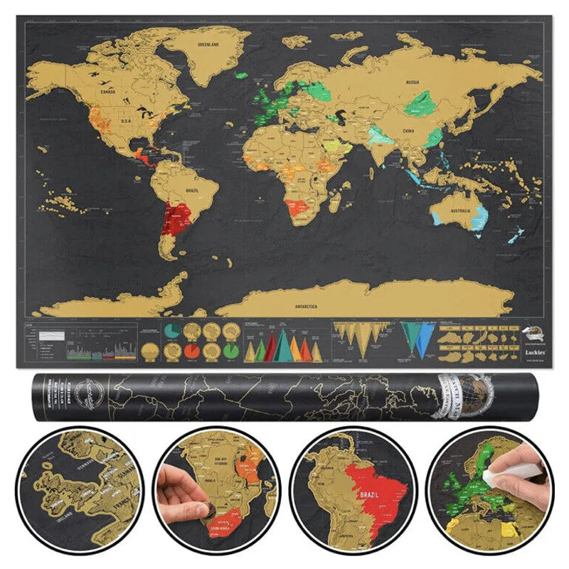 🥳2026 HOT SALE🥳💞50K+ SOLD! 🗺️✈️ 50% OFF! World Map Travel Journal – Scratch‑off layer to mark every country you’ve visited. A fun, interactive wall art that becomes your personal travel diary – where to next? 🌍✨