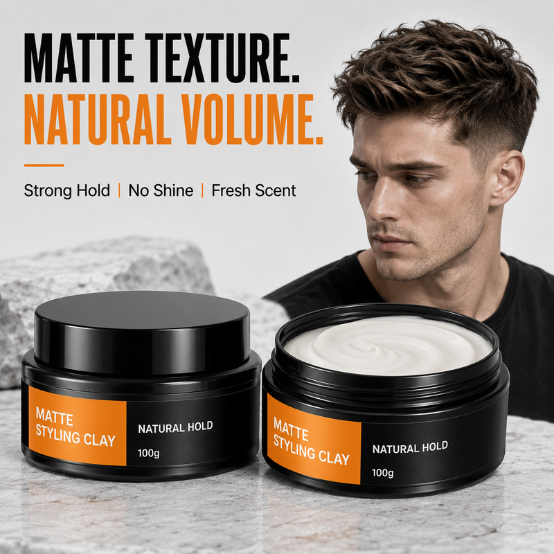 🥳2026 HOT SALE🥳💞50K+ SOLD! 🧑‍🦱💨 50% OFF! Men‘s Lightweight Strong Hold Hair Styling Clay – Strong hold, natural volume & non‑sticky finish. Easy to apply & restyle – keeps your look fresh all day! 🪞✨