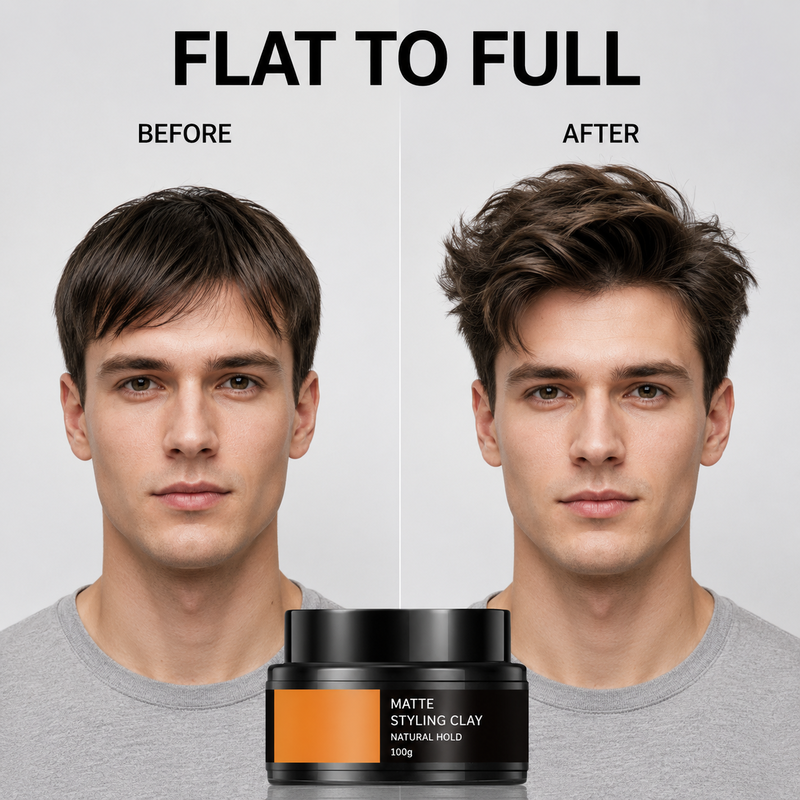 🥳2026 HOT SALE🥳💞50K+ SOLD! 🧑‍🦱💨 50% OFF! Men‘s Lightweight Strong Hold Hair Styling Clay – Strong hold, natural volume & non‑sticky finish. Easy to apply & restyle – keeps your look fresh all day! 🪞✨