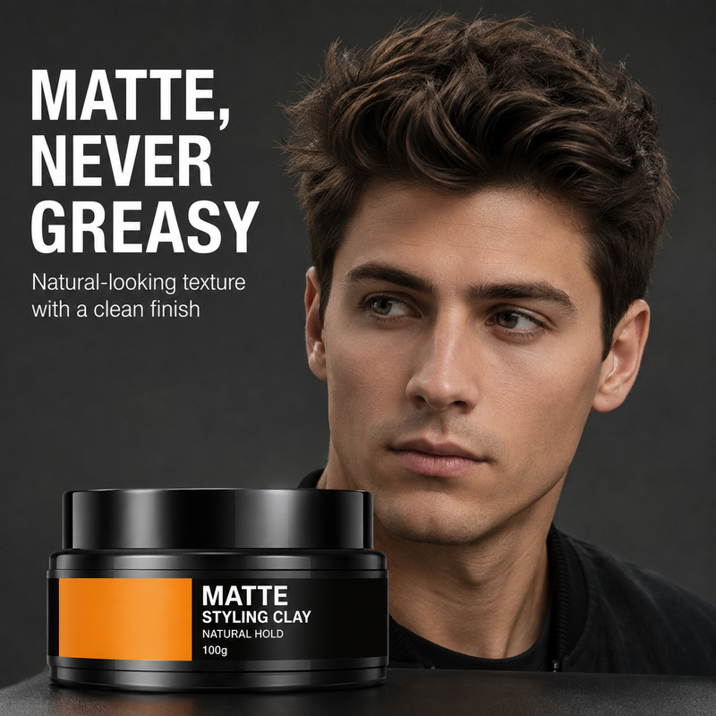 🥳2026 HOT SALE🥳💞50K+ SOLD! 🧑‍🦱💨 50% OFF! Men‘s Lightweight Strong Hold Hair Styling Clay – Strong hold, natural volume & non‑sticky finish. Easy to apply & restyle – keeps your look fresh all day! 🪞✨