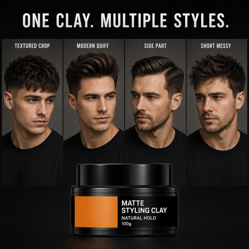 🥳2026 HOT SALE🥳💞50K+ SOLD! 🧑‍🦱💨 50% OFF! Men‘s Lightweight Strong Hold Hair Styling Clay – Strong hold, natural volume & non‑sticky finish. Easy to apply & restyle – keeps your look fresh all day! 🪞✨