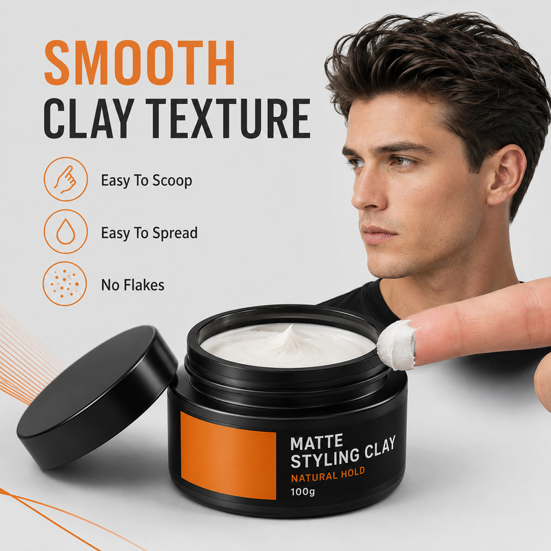 🥳2026 HOT SALE🥳💞50K+ SOLD! 🧑‍🦱💨 50% OFF! Men‘s Lightweight Strong Hold Hair Styling Clay – Strong hold, natural volume & non‑sticky finish. Easy to apply & restyle – keeps your look fresh all day! 🪞✨