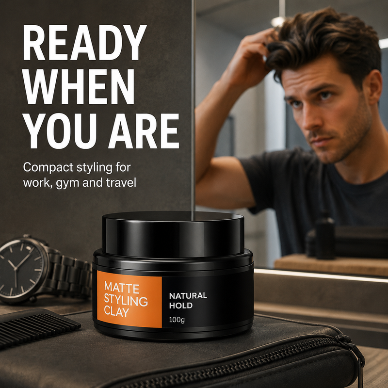 🥳2026 HOT SALE🥳💞50K+ SOLD! 🧑‍🦱💨 50% OFF! Men‘s Lightweight Strong Hold Hair Styling Clay – Strong hold, natural volume & non‑sticky finish. Easy to apply & restyle – keeps your look fresh all day! 🪞✨