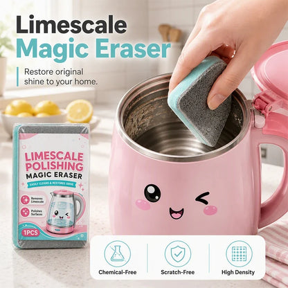 🥳2026 HOT SALE🥳💞50K+ SOLD! 🧽🧹 50% OFF! Limescale Magic Eraser – high-density micro-polishing sponge blasts through stubborn limescale without harsh chemicals. Kettles, sinks, shower glass – no more scrubbing for hours! ✨💎
