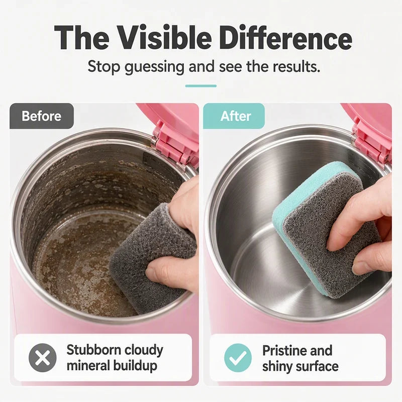 🥳2026 HOT SALE🥳💞50K+ SOLD! 🧽🧹 50% OFF! Limescale Magic Eraser – high-density micro-polishing sponge blasts through stubborn limescale without harsh chemicals. Kettles, sinks, shower glass – no more scrubbing for hours! ✨💎