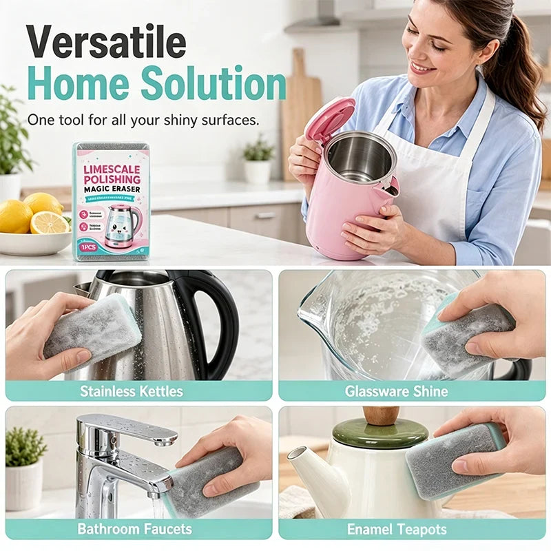 🥳2026 HOT SALE🥳💞50K+ SOLD! 🧽🧹 50% OFF! Limescale Magic Eraser – high-density micro-polishing sponge blasts through stubborn limescale without harsh chemicals. Kettles, sinks, shower glass – no more scrubbing for hours! ✨💎