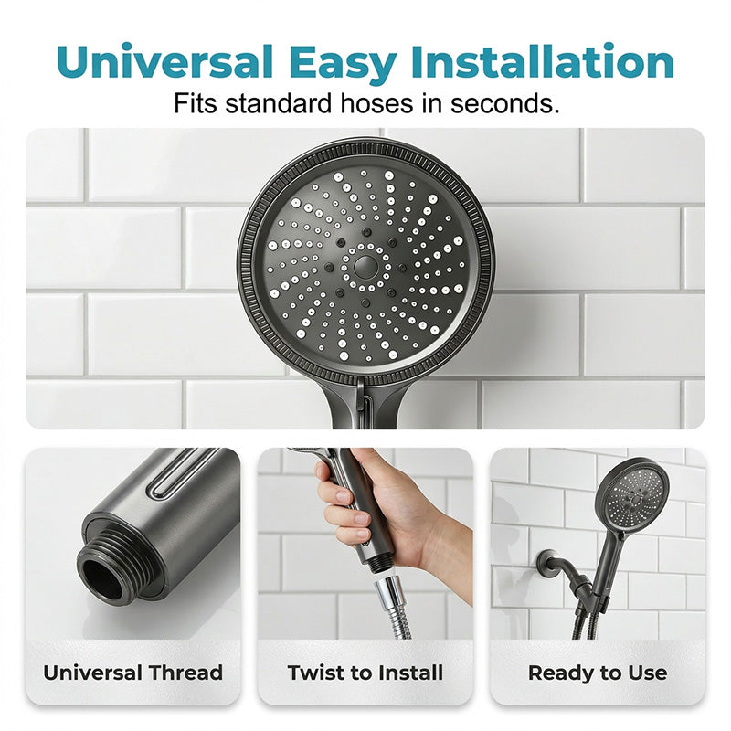 🥳2026 HOT SALE🥳💞50K+ SOLD! 💦🚿 50% OFF! Adjustable Flow Rainfall High-Pressure Shower Head – Turbocharged pressure boost, 6 spray modes & wide coverage. Universal G1/2″ fit – easy DIY install in minutes! 🛁✨