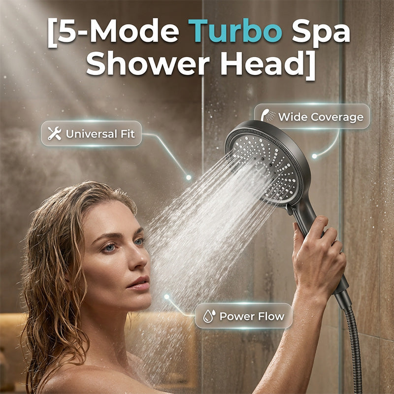 🥳2026 HOT SALE🥳💞50K+ SOLD! 💦🚿 50% OFF! Adjustable Flow Rainfall High-Pressure Shower Head – Turbocharged pressure boost, 6 spray modes & wide coverage. Universal G1/2″ fit – easy DIY install in minutes! 🛁✨