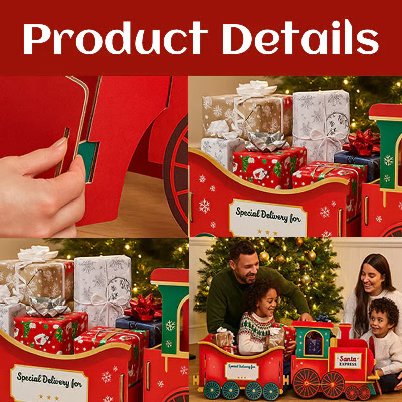 🥳2026 HOT SALE🥳💞50K+ SOLD! 🚂🎁 50% OFF! Creative Santa‘s Gift Express Train – Spacious compartments for gifts, whimsical gingerbread design. No tools needed – place under tree & watch holiday magic come alive! 🎄✨
