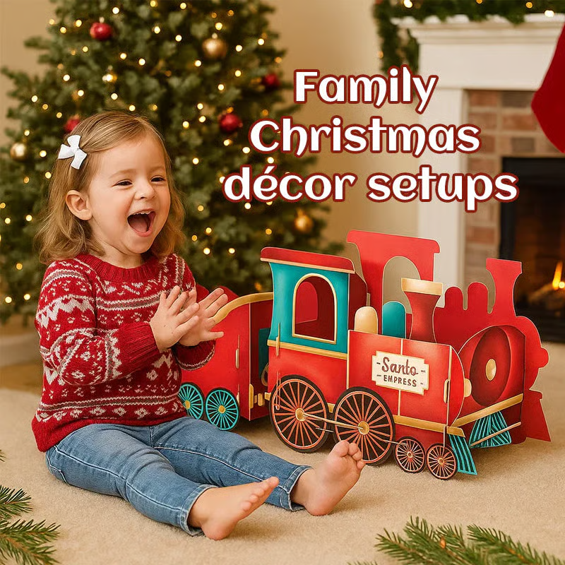 🥳2026 HOT SALE🥳💞50K+ SOLD! 🚂🎁 50% OFF! Creative Santa‘s Gift Express Train – Spacious compartments for gifts, whimsical gingerbread design. No tools needed – place under tree & watch holiday magic come alive! 🎄✨
