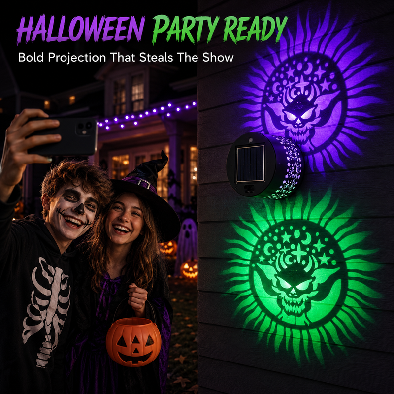 🥳2026 HOT SALE🥳💞50K+ SOLD! 🎄❄️ 50% OFF! Solar Outdoor Decorative Wall Projection Light – IP65 weatherproof, auto on/off. Projects festive patterns – perfect for Christmas & Halloween! 🏡✨