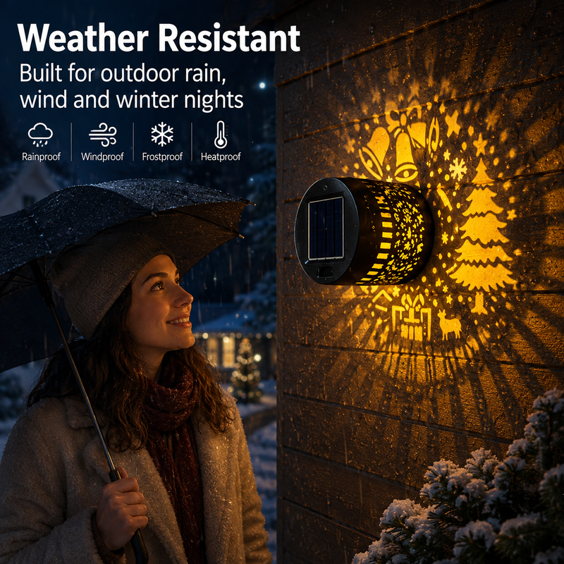 🥳2026 HOT SALE🥳💞50K+ SOLD! 🎄❄️ 50% OFF! Solar Outdoor Decorative Wall Projection Light – IP65 weatherproof, auto on/off. Projects festive patterns – perfect for Christmas & Halloween! 🏡✨