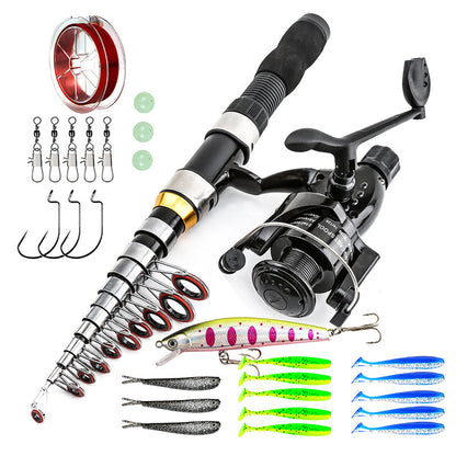 🎉 2026 Sale — Over 22,000 Sold!🎣 Complete Travel Fishing Gear Set‑Telescopic Fiberglass Rod with Storage Bag 🎒