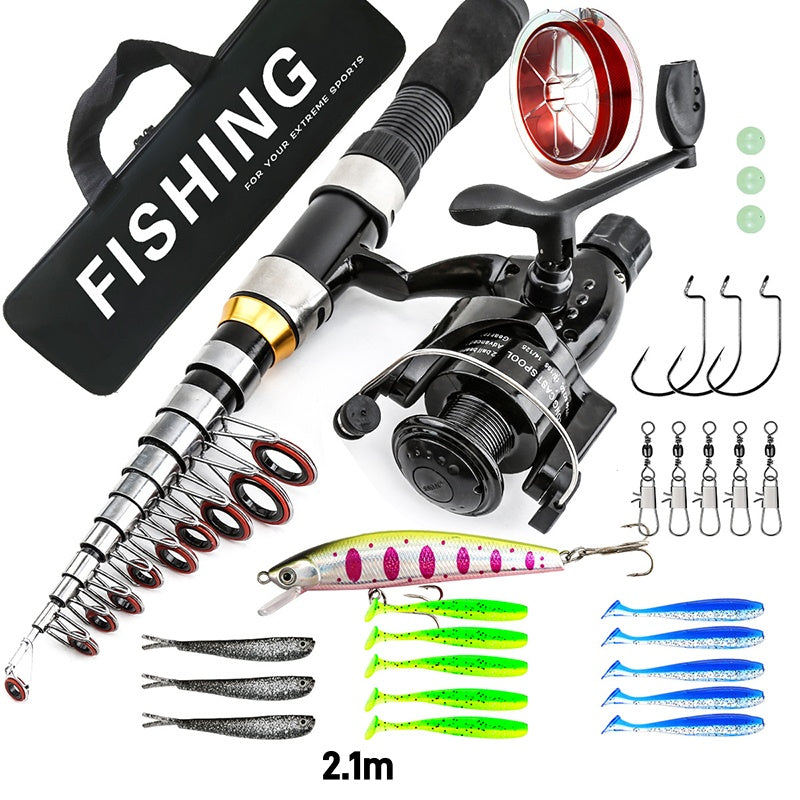 🎉 2026 Sale — Over 22,000 Sold!🎣 Complete Travel Fishing Gear Set‑Telescopic Fiberglass Rod with Storage Bag 🎒
