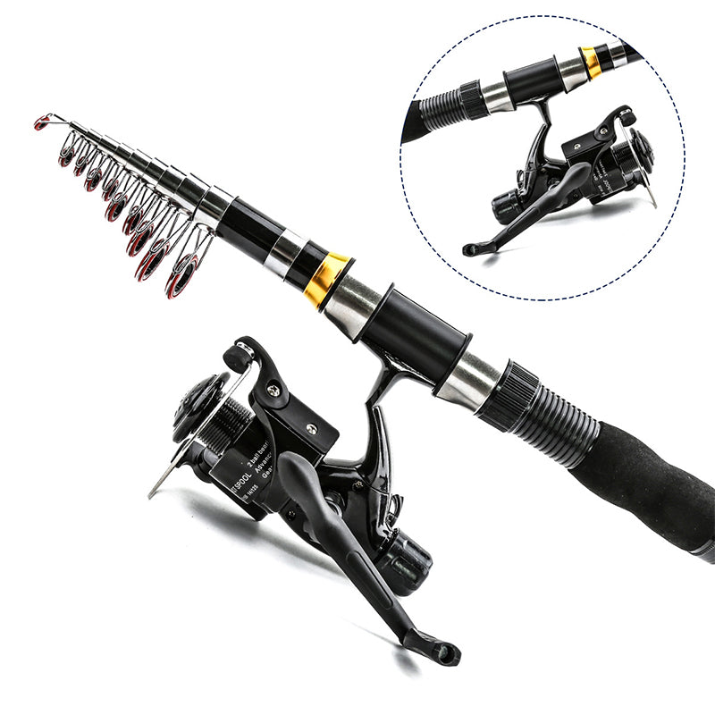 🎉 2026 Sale — Over 22,000 Sold!🎣 Complete Travel Fishing Gear Set‑Telescopic Fiberglass Rod with Storage Bag 🎒