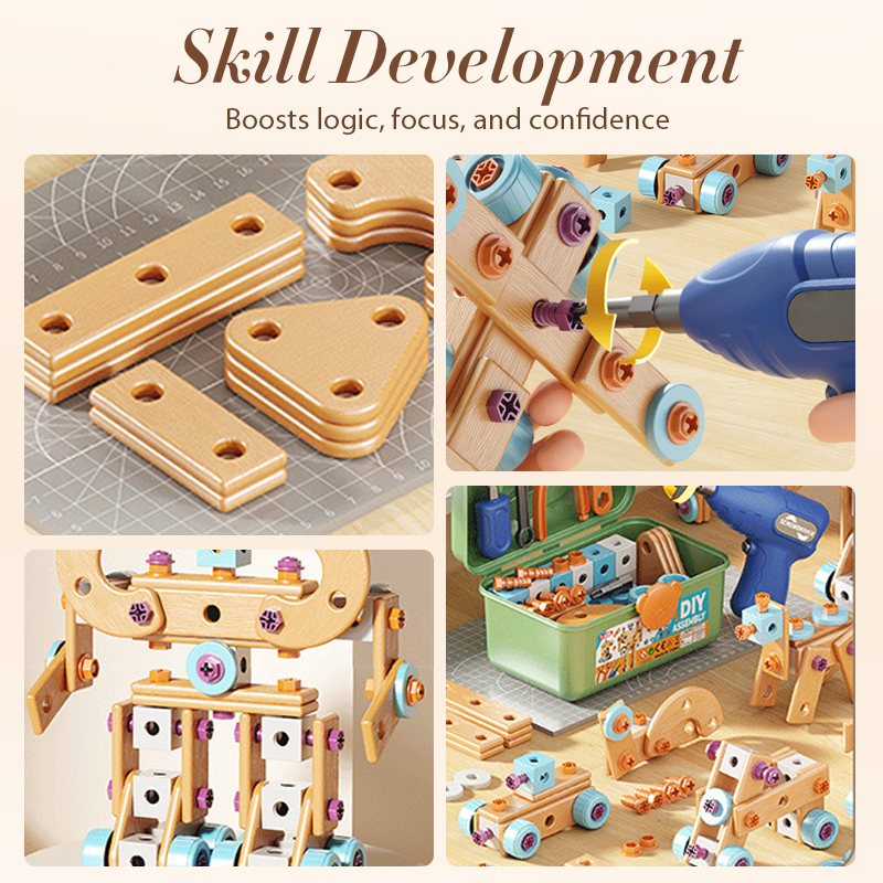 🥳2026 HOT SALE🥳💞50K+ SOLD! 🔧🧒 50% OFF! Children's Educational DIY Tool Kit – STEM building set with electric drill, 124+ pcs & storage box. Encourages creativity, logic & fine motor skills – perfect for little builders! 🛠️✨