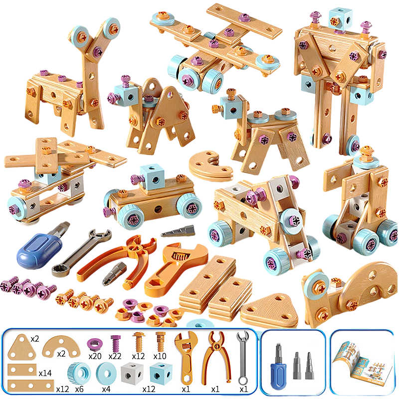🥳2026 HOT SALE🥳💞50K+ SOLD! 🔧🧒 50% OFF! Children's Educational DIY Tool Kit – STEM building set with electric drill, 124+ pcs & storage box. Encourages creativity, logic & fine motor skills – perfect for little builders! 🛠️✨