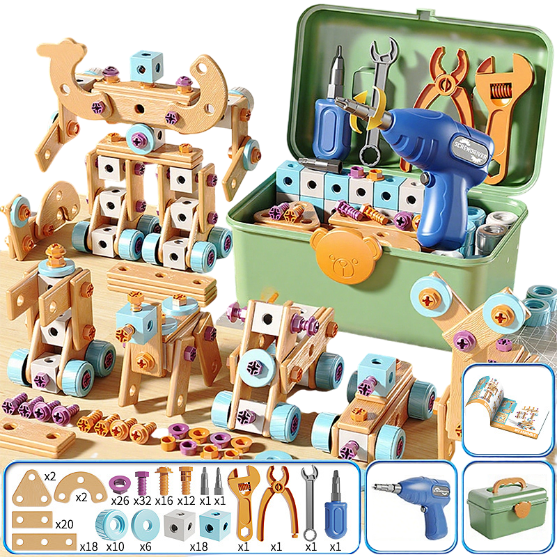 🥳2026 HOT SALE🥳💞50K+ SOLD! 🔧🧒 50% OFF! Children's Educational DIY Tool Kit – STEM building set with electric drill, 124+ pcs & storage box. Encourages creativity, logic & fine motor skills – perfect for little builders! 🛠️✨