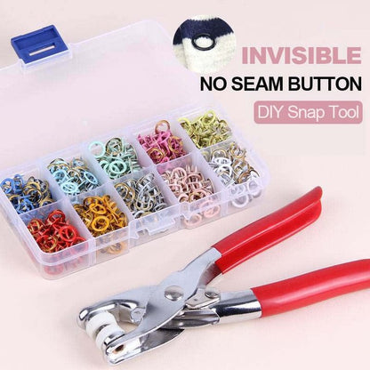🥳2026 HOT SALE🥳💞50K+ SOLD! 🧵🛡️ 50% OFF! Rust‑Proof Snap Kit – copper snaps resist rust & fading, even in sunlight. 9.5mm size fits most DIY projects – shirts, knitwear, hats & pet clothes. A reliable tool that lasts! 🏠✨