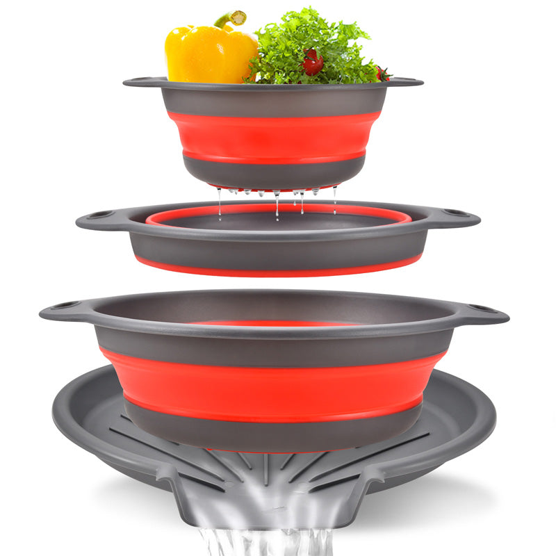 🥳2026 HOT SALE🥳💞50K+ SOLD! 🥬💦 50% OFF! 3-Piece Collapsible Colander Set – folds flat to save cupboard space, nests together neatly. 3 sizes for fruits, veg & pasta – no more oversized colanders taking over your kitchen! 🏠✨