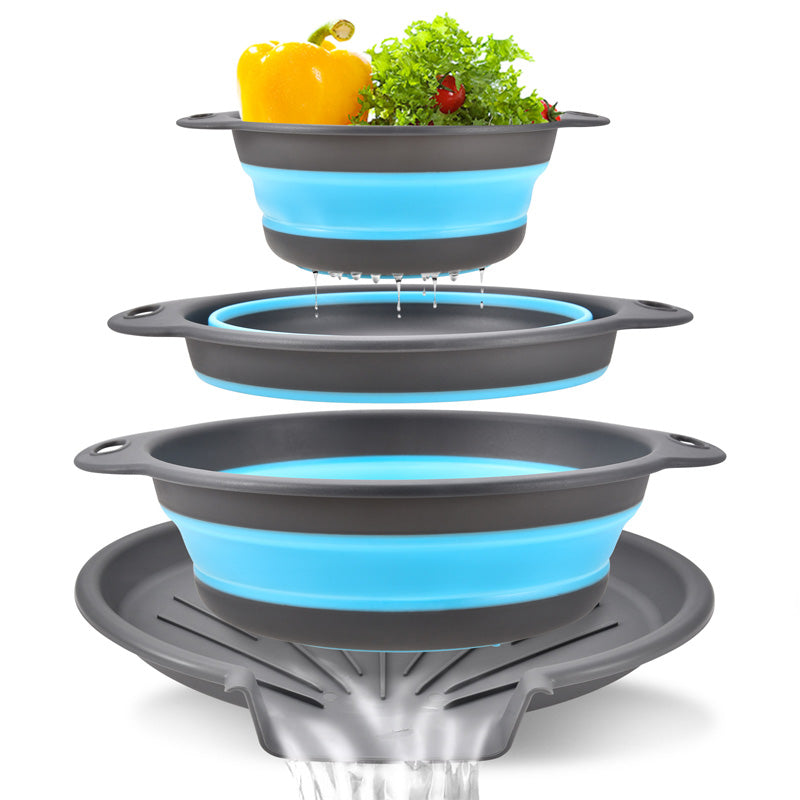 🥳2026 HOT SALE🥳💞50K+ SOLD! 🥬💦 50% OFF! 3-Piece Collapsible Colander Set – folds flat to save cupboard space, nests together neatly. 3 sizes for fruits, veg & pasta – no more oversized colanders taking over your kitchen! 🏠✨