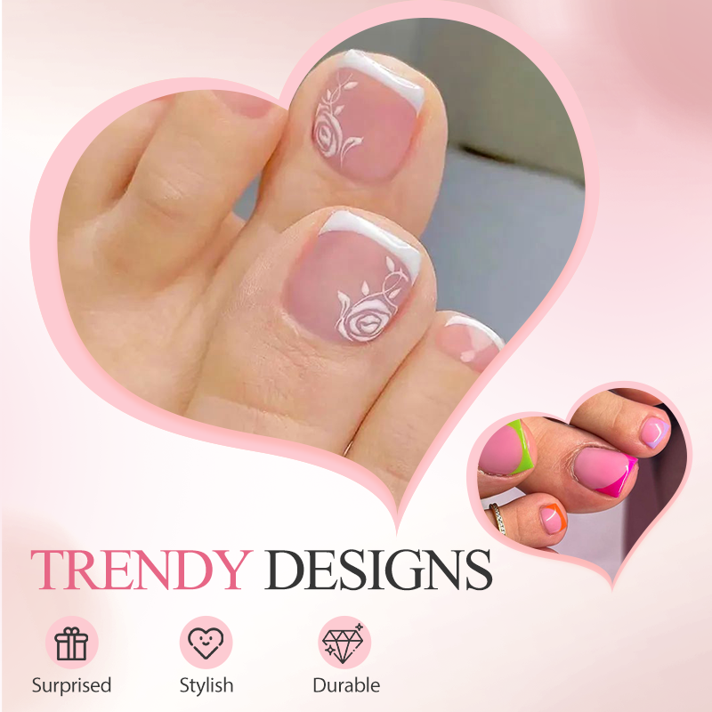 🥳2026 HOT SALE🥳💞50K+ SOLD! 💅✨ Press On Toe Nails – salon-quality pedicure in minutes, no mess. 150 pcs, long-lasting & reusable. Perfect for sandals & special occasions! 🦶💖