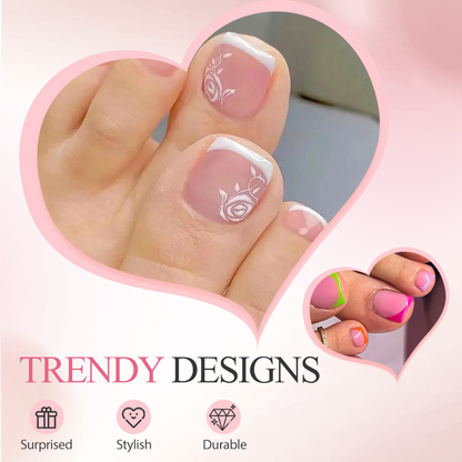 🥳2026 HOT SALE🥳💞50K+ SOLD! 💅✨ Press On Toe Nails – salon-quality pedicure in minutes, no mess. 150 pcs, long-lasting & reusable. Perfect for sandals & special occasions! 🦶💖