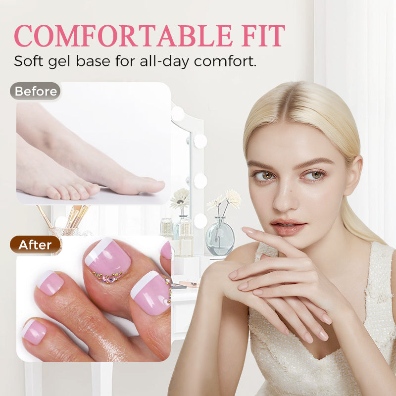 🥳2026 HOT SALE🥳💞50K+ SOLD! 💅✨ Press On Toe Nails – salon-quality pedicure in minutes, no mess. 150 pcs, long-lasting & reusable. Perfect for sandals & special occasions! 🦶💖