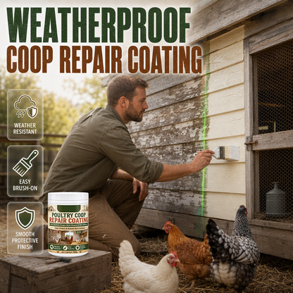 🥳2026 HOT SALE🥳💞50K+ SOLD! 🏚️🌧️ 50% OFF! Poultry Coop Repair Coating – brush-on waterproof seal revitalises weathered wood. Blocks rain, repels damp, keeps your flock warm & dry through UK winters – no more leaks! 🐓✅