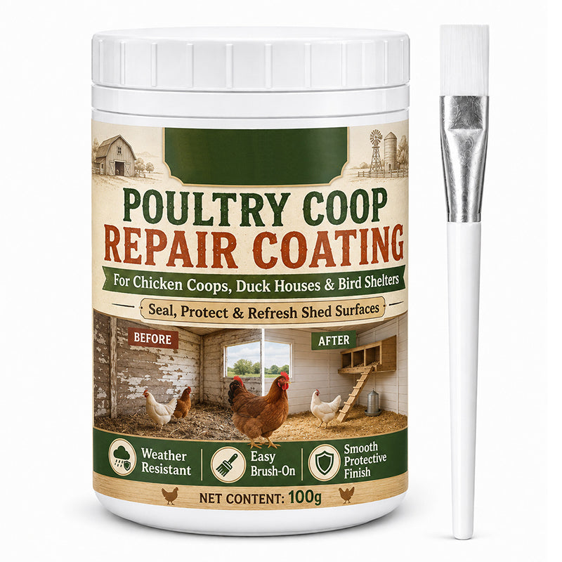 🥳2026 HOT SALE🥳💞50K+ SOLD! 🏚️🌧️ 50% OFF! Poultry Coop Repair Coating – brush-on waterproof seal revitalises weathered wood. Blocks rain, repels damp, keeps your flock warm & dry through UK winters – no more leaks! 🐓✅