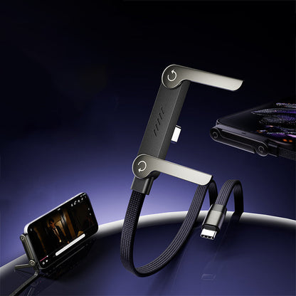 🥳2026 HOT SALE🥳💞50K+ SOLD! 🔌📱 240W Fast Charging Cable with Stand – built-in adjustable phone stand for hands-free video calls. 1.5m, zinc alloy, 90° connector – charge & watch anywhere! 🎬✅