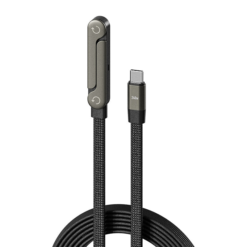 🥳2026 HOT SALE🥳💞50K+ SOLD! 🔌📱 240W Fast Charging Cable with Stand – built-in adjustable phone stand for hands-free video calls. 1.5m, zinc alloy, 90° connector – charge & watch anywhere! 🎬✅