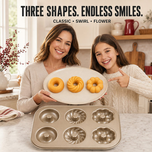 🥳2026 HOT SALE🥳💞50K+ SOLD! 🍰🧁 50% OFF! Mini Bundt Cake Pan – 3 unique shapes in one pan: classic, swirl & flower. Carbon steel heats evenly, non-stick releases perfectly. Bake 6 at once – perfect for tea parties & family treats! 🏠✨