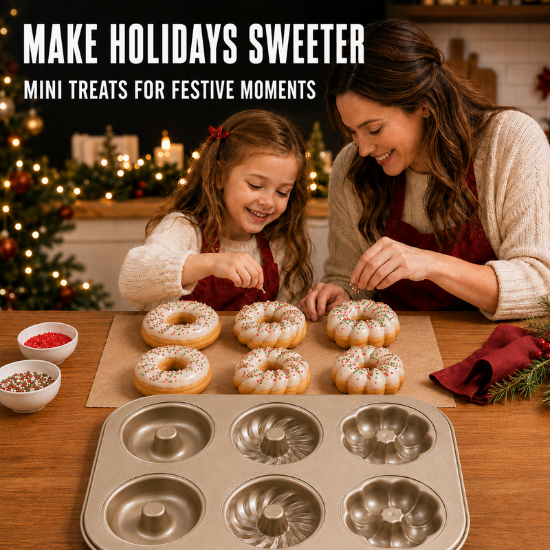 🥳2026 HOT SALE🥳💞50K+ SOLD! 🍰🧁 50% OFF! Mini Bundt Cake Pan – 3 unique shapes in one pan: classic, swirl & flower. Carbon steel heats evenly, non-stick releases perfectly. Bake 6 at once – perfect for tea parties & family treats! 🏠✨