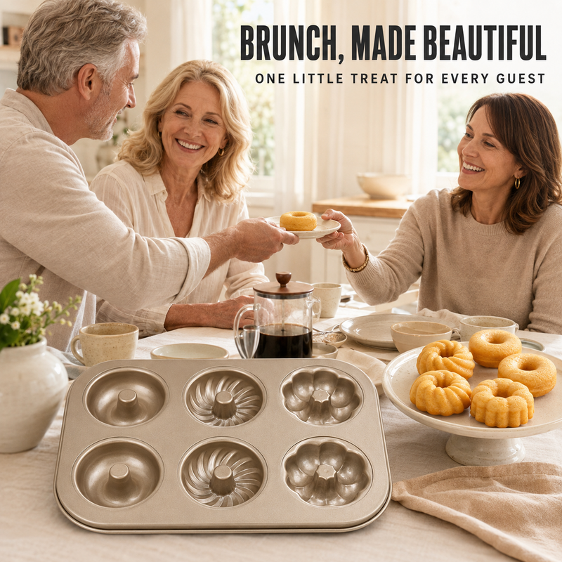 🥳2026 HOT SALE🥳💞50K+ SOLD! 🍰🧁 50% OFF! Mini Bundt Cake Pan – 3 unique shapes in one pan: classic, swirl & flower. Carbon steel heats evenly, non-stick releases perfectly. Bake 6 at once – perfect for tea parties & family treats! 🏠✨