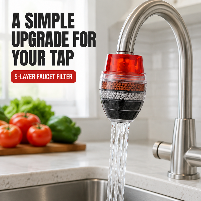 🥳2026 HOT SALE🥳💞50K+ SOLD! 💧🛡️ 50% OFF! Water Purifier – 5-layer filtration reduces sediments, rust & impurities. Transparent window shows when to replace – no guesswork. Cleaner water for cooking & washing! 🚰✅