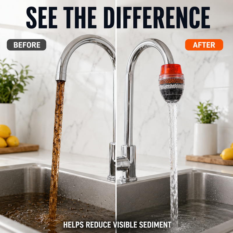 🥳2026 HOT SALE🥳💞50K+ SOLD! 💧🛡️ 50% OFF! Water Purifier – 5-layer filtration reduces sediments, rust & impurities. Transparent window shows when to replace – no guesswork. Cleaner water for cooking & washing! 🚰✅