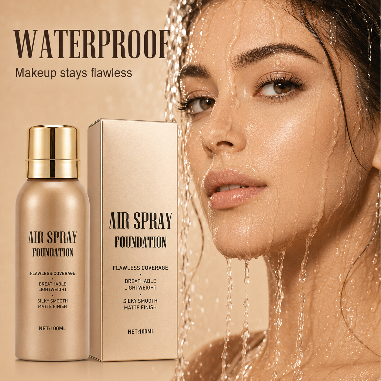 🥳2026 HOT SALE🥳💞50K+ SOLD! 💄✨ 50% OFF! Air Spray Foundation – flawless full coverage, waterproof & sweatproof. Lightweight formula won't clog pores or cake – just spray & blend for a smooth, natural glow that lasts all day! 💋💖