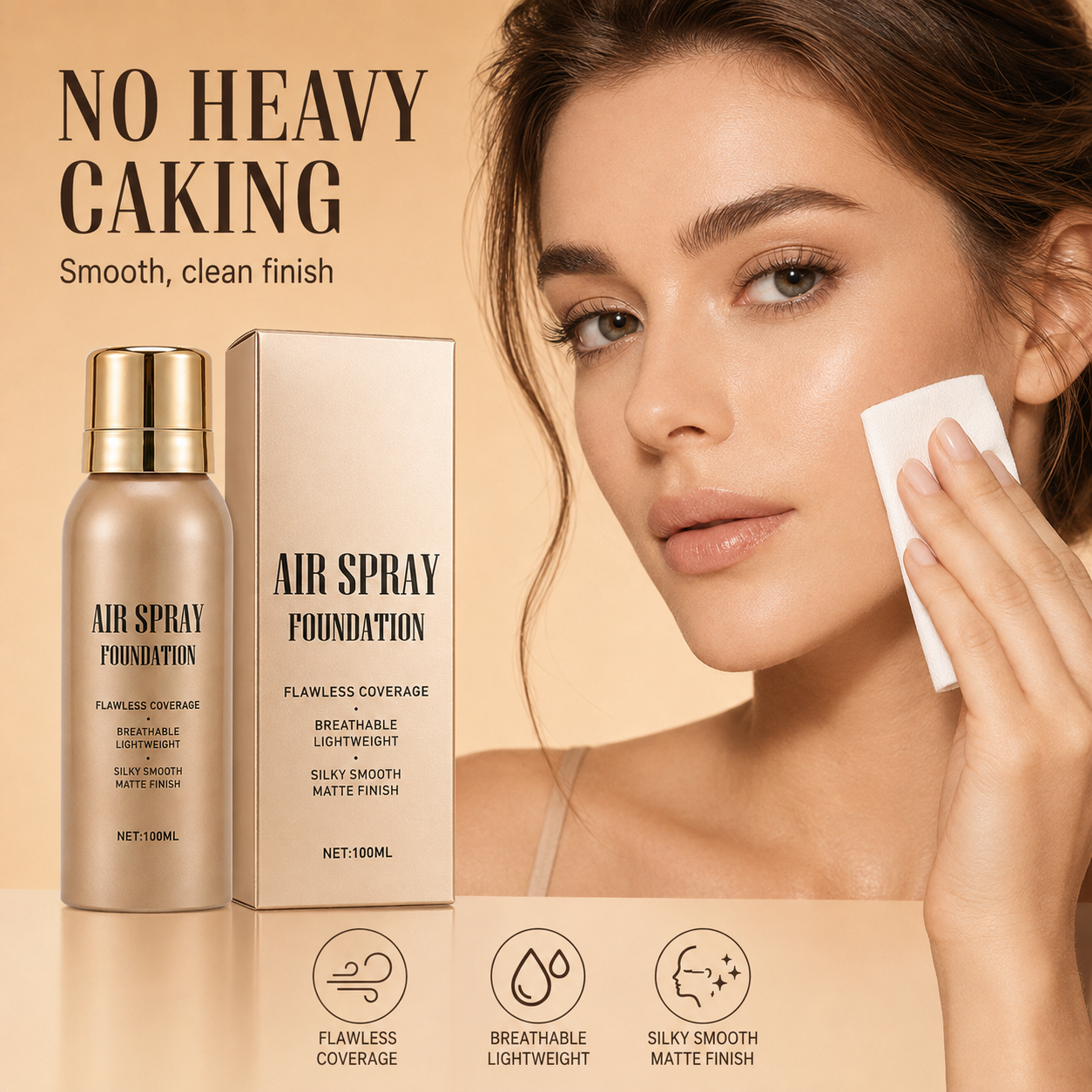 🥳2026 HOT SALE🥳💞50K+ SOLD! 💄✨ 50% OFF! Air Spray Foundation – flawless full coverage, waterproof & sweatproof. Lightweight formula won't clog pores or cake – just spray & blend for a smooth, natural glow that lasts all day! 💋💖