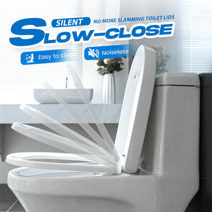 🥳2026 HOT SALE🥳💞50K+ SOLD! 🚽🛏️ Durable Slow-Close Toilet Seat – dual-damper mechanism closes gently & silently. No more loud slamming in the middle of the night – keeps your whole house asleep! 🛡️✅