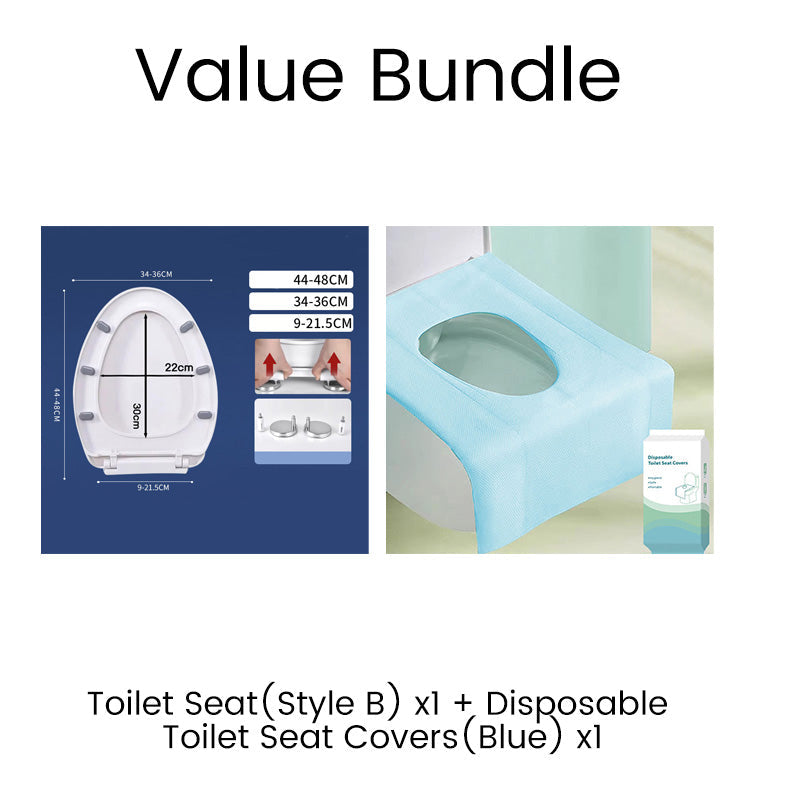 🥳2026 HOT SALE🥳💞50K+ SOLD! 🚽🛏️ Durable Slow-Close Toilet Seat – dual-damper mechanism closes gently & silently. No more loud slamming in the middle of the night – keeps your whole house asleep! 🛡️✅