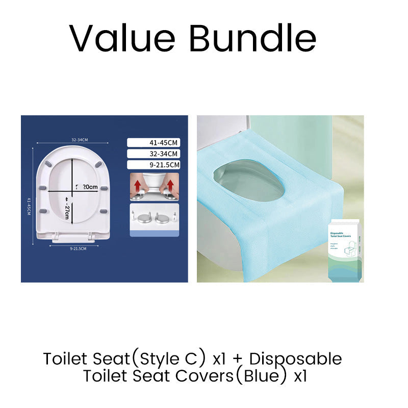 🥳2026 HOT SALE🥳💞50K+ SOLD! 🚽🛏️ Durable Slow-Close Toilet Seat – dual-damper mechanism closes gently & silently. No more loud slamming in the middle of the night – keeps your whole house asleep! 🛡️✅